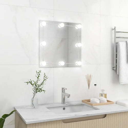 miroir mural avec éclairage led décoratif carré en verre - vue 2 sur 7