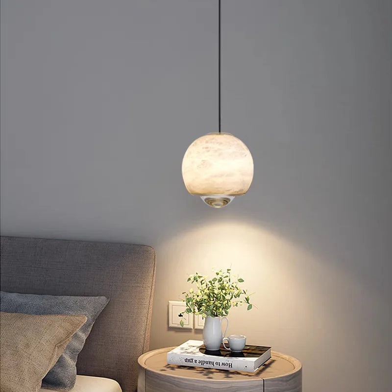 suspension nordique en marbre led pour île cuisine - vue 3 sur 7