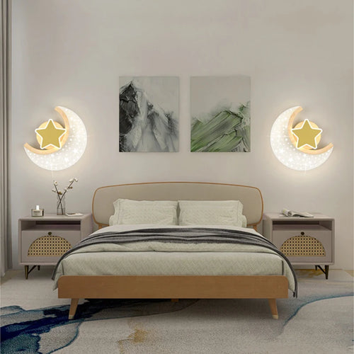 Applique murale led nordique étoile lune décoration intérieure - vue 6 sur 10