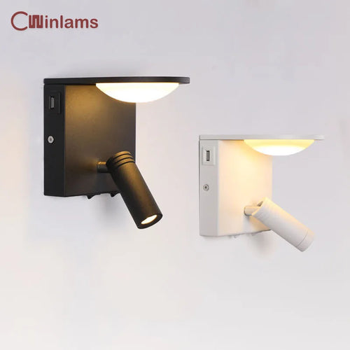 applique murale rotative avec port usb et éclairage nocturne - vue 2 sur 10