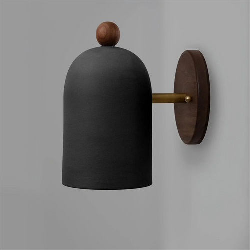 Walnut Wood Iron, Simple Modern Wabi-sabi style, Wall Sconce for Bedroom, Bedside, Living, Dining Room, Corridor Aisle - vue 2 sur 8
