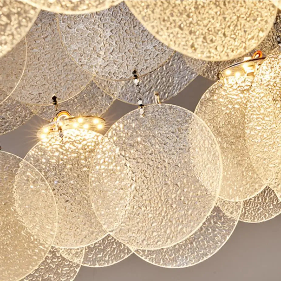 plafonnier led moderne en acier inoxydable et verre pour décoration intérieure - vue 6 sur 10