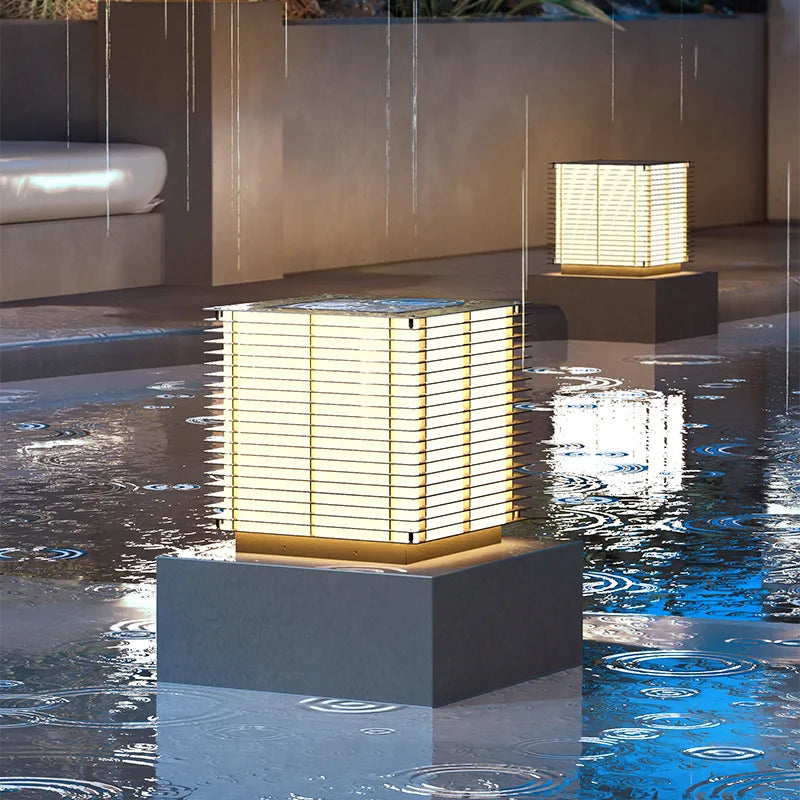 lampe de pelouse solaire moderne pour éclairage extérieur - vue 4 sur 12
