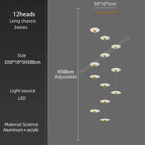 lustre moderne à led pour espaces intérieurs élégants et contemporains - vue 10 sur 26