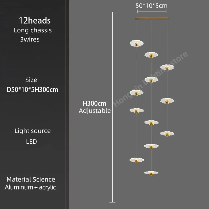 lustre moderne à led pour espaces intérieurs élégants et contemporains - vue 9 sur 26