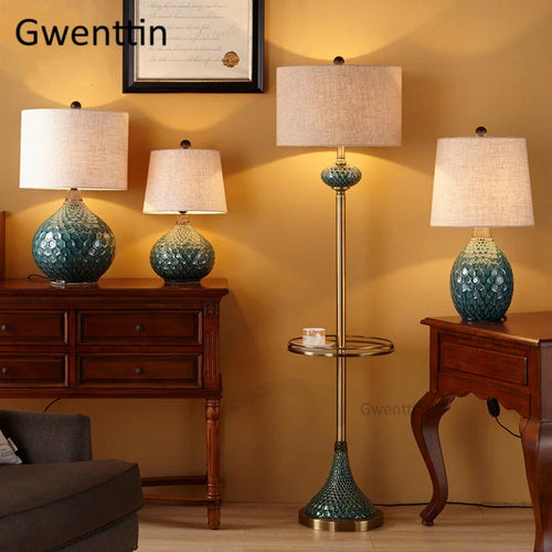 lampes de table en céramique vintage avec éclairage led moderne - vue 2 sur 12
