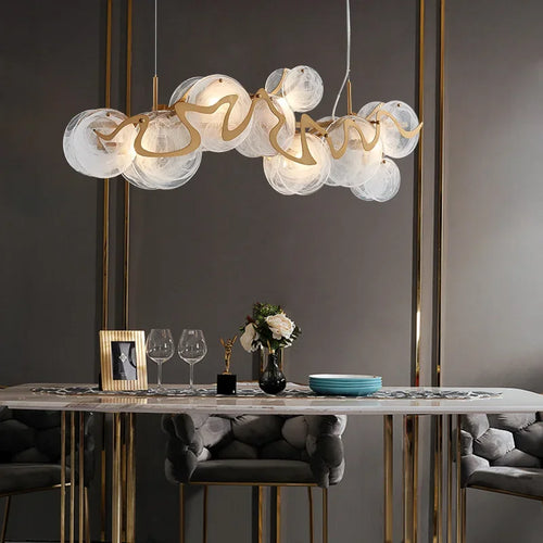 lustre LED de luxe pour décoration intérieure en verre élégant - vue 3 sur 12