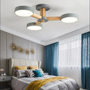 plafonnier moderne en bois à éclairage led pour décoration intérieure