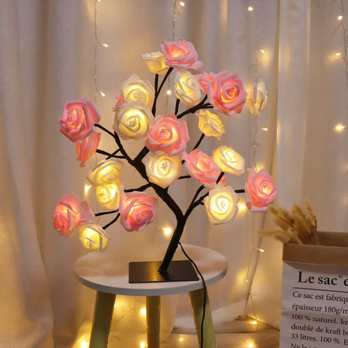 lampe de table led arbre cerisier cristal veilleuse nordique - vue 9 sur 19