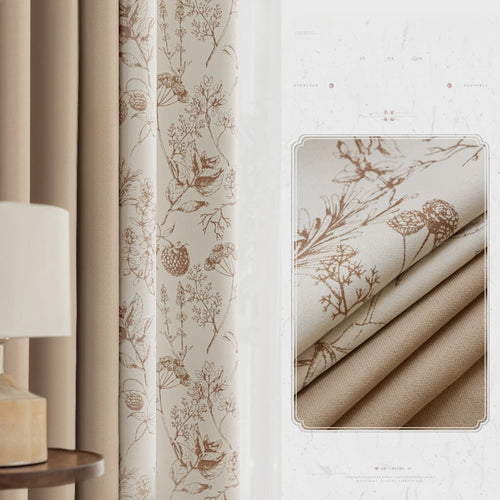 Rideau style chinois floral pour salon chambre - vue 9 sur 9