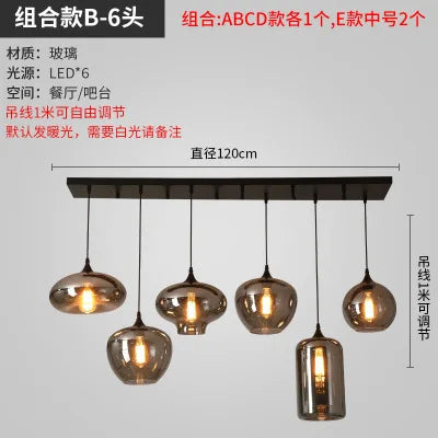 lustre nordique en verre pour éclairage moderne de restaurant et café - vue 16 sur 22
