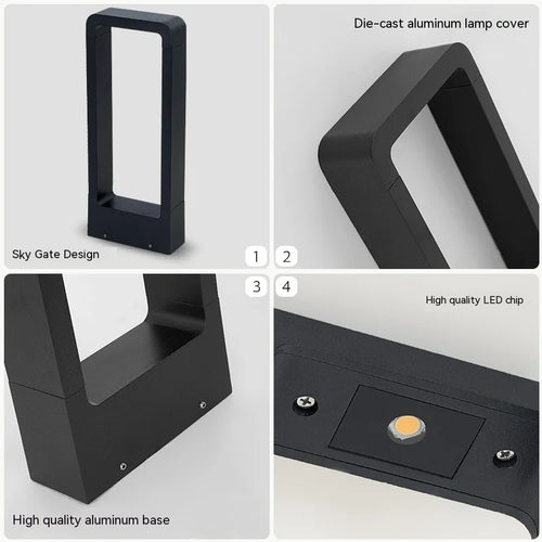 LED10W éclairage pelouse lampe extérieure étanche IP65 en alliage d'aluminium de Style chinois en forme d'arc parc Villa jardin paysage décoration - vue 7 sur 14