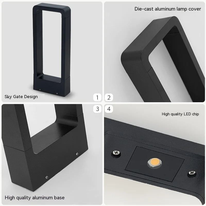 LED10W éclairage pelouse lampe extérieure étanche IP65 en alliage d'aluminium de Style chinois en forme d'arc parc Villa jardin paysage décoration - vue 6 sur 14