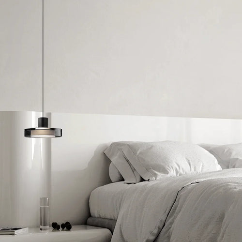 suspension moderne en acier inoxydable et verre design - vue 3 sur 6