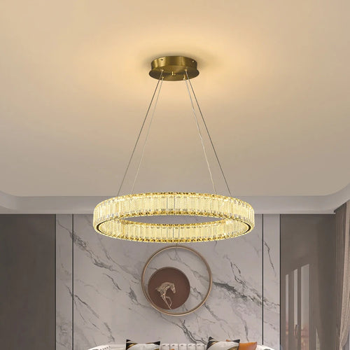 lustre moderne led en cristal style vintage pour villa - vue 5 sur 17
