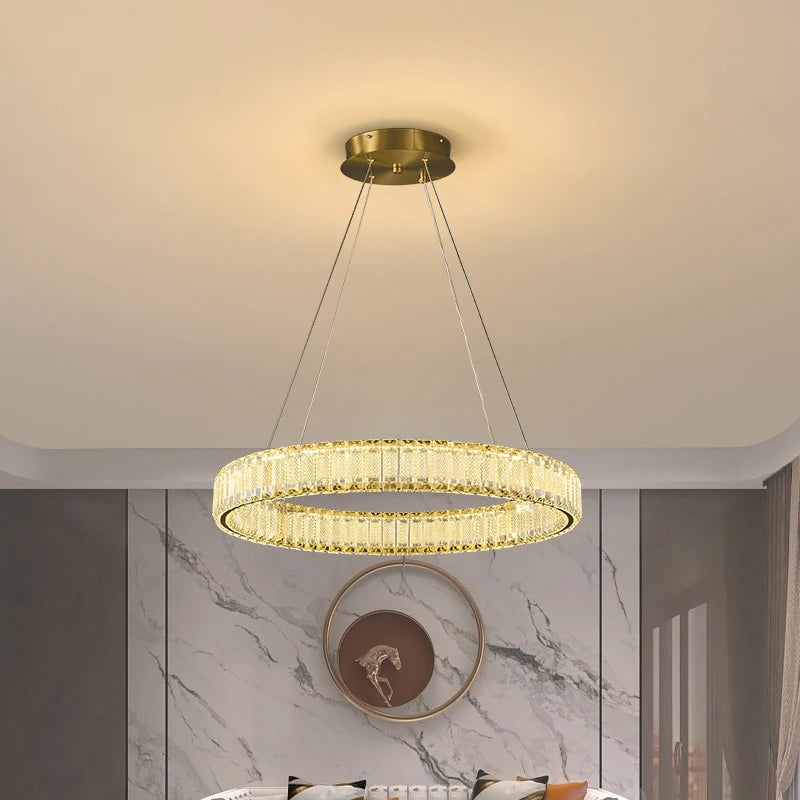 lustre moderne led en cristal style vintage pour villa - vue 5 sur 17