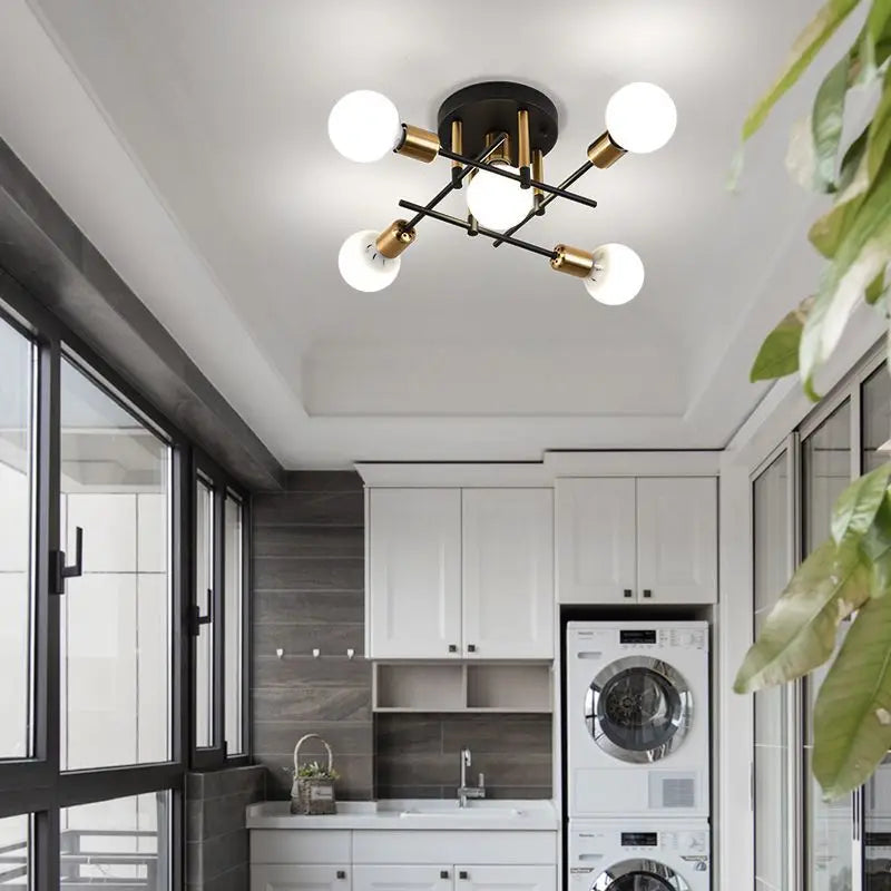plafonnier nordique créative multi-tête simple moderne - vue 6 sur 12