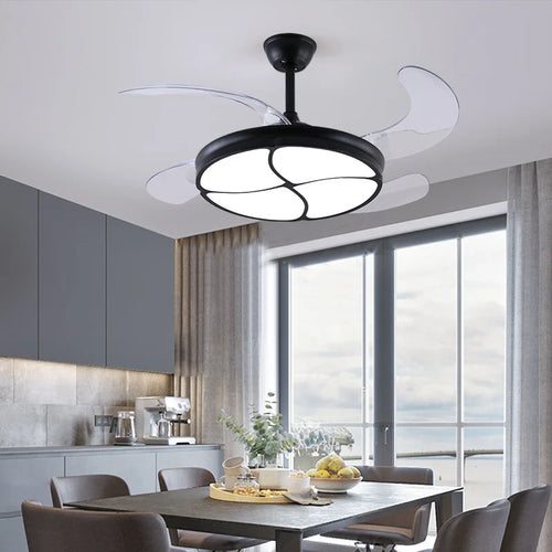 plafonnier led intelligent à pales rétractables design moderne - vue 9 sur 19