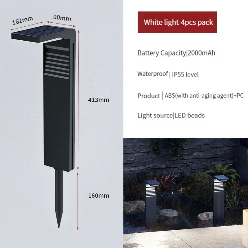 Lampe solaire IP55 étanche extérieur sol pelouse lumières LED Villa jardin paysage lampes debout prise de sol lumière du soleil éclairage - vue 11 sur 13