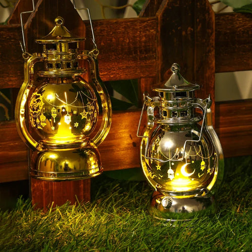 lampe à poser eid mubarak lanterne portable rétro pour décoration festive - vue 3 sur 13