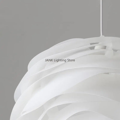 lustre design danois romantique acrylique pétale éclairage white rose - vue 7 sur 8