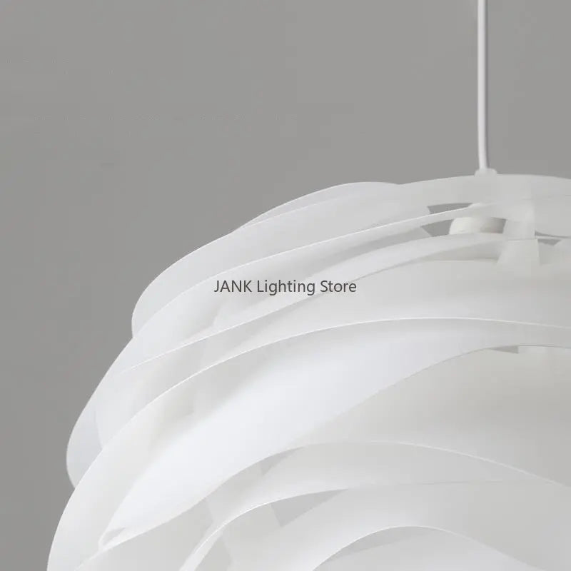 lustre design danois romantique acrylique pétale éclairage white rose - vue 6 sur 8