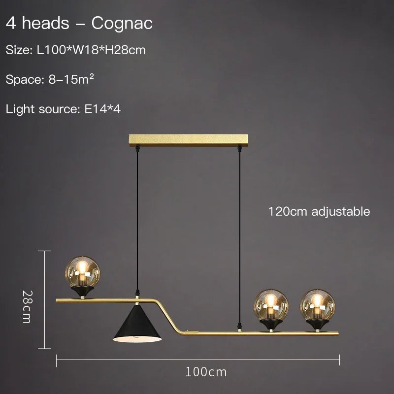Kithchen Island Chandelier Nordic Pendant Lamp Glass Suspension Luminaire Ceiling Hanging Lamps