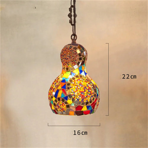 lustre en mosaïque turque fait main style art déco romantique en verre coloré - vue 9 sur 16