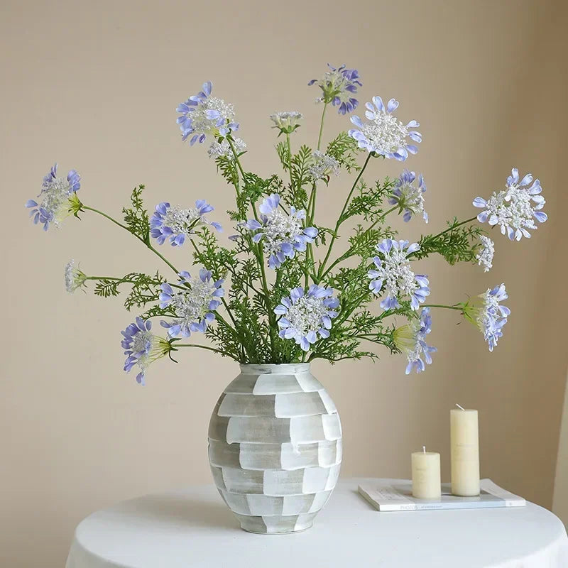 fleurs artificielles en dentelle flocons de neige décorations jardin - vue 3 sur 9