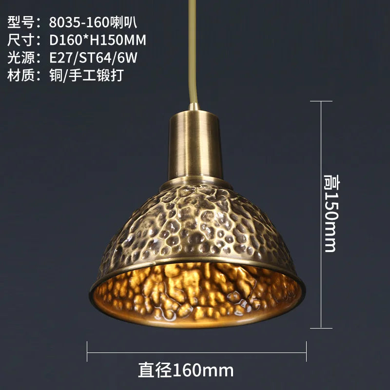 lustre décoratif chinois en cuivre pour ambiance zen - vue 14 sur 14