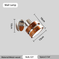 applique murale led bauhaus bois rétro pour lecture