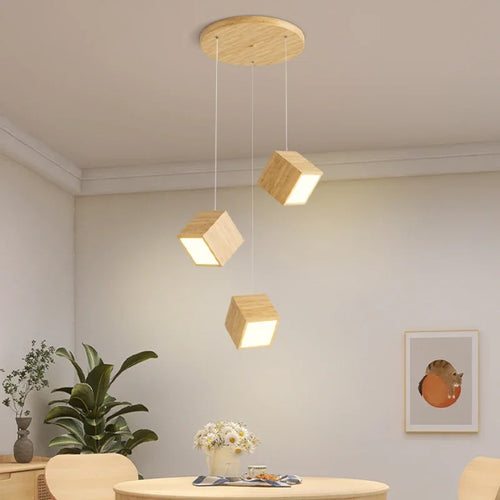 suspension en bois créatif design nordique pour décoration intérieure - vue 2 sur 10