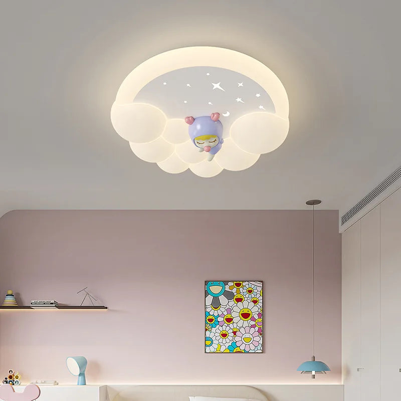 plafonnier led moderne nuages bulles pour chambre enfant - vue 5 sur 10