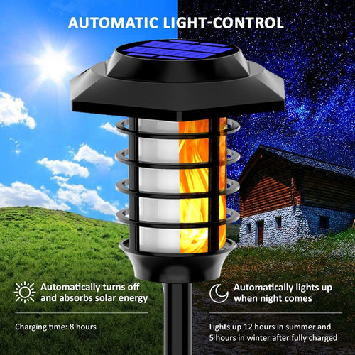 lampes solaires à flamme étanches pour décoration jardin - vue 10 sur 12