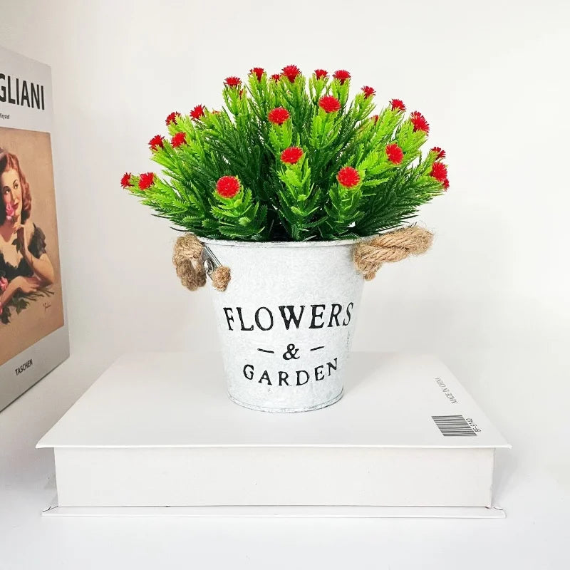 fleur artificielle en pot pour décoration créative et festive - vue 9 sur 10