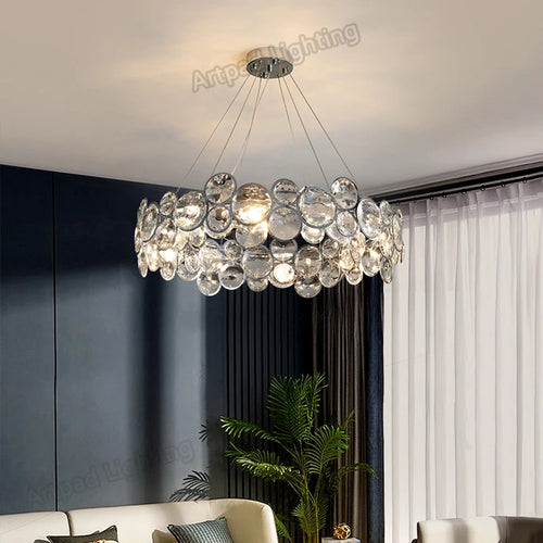 lustre moderne en cristal pour décoration intérieure élégante et romantique - vue 4 sur 6