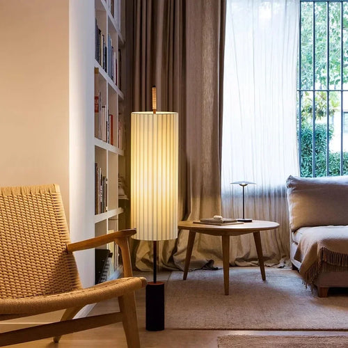 lampadaire led en tissu style wabi sabi décoration moderne - vue 4 sur 7