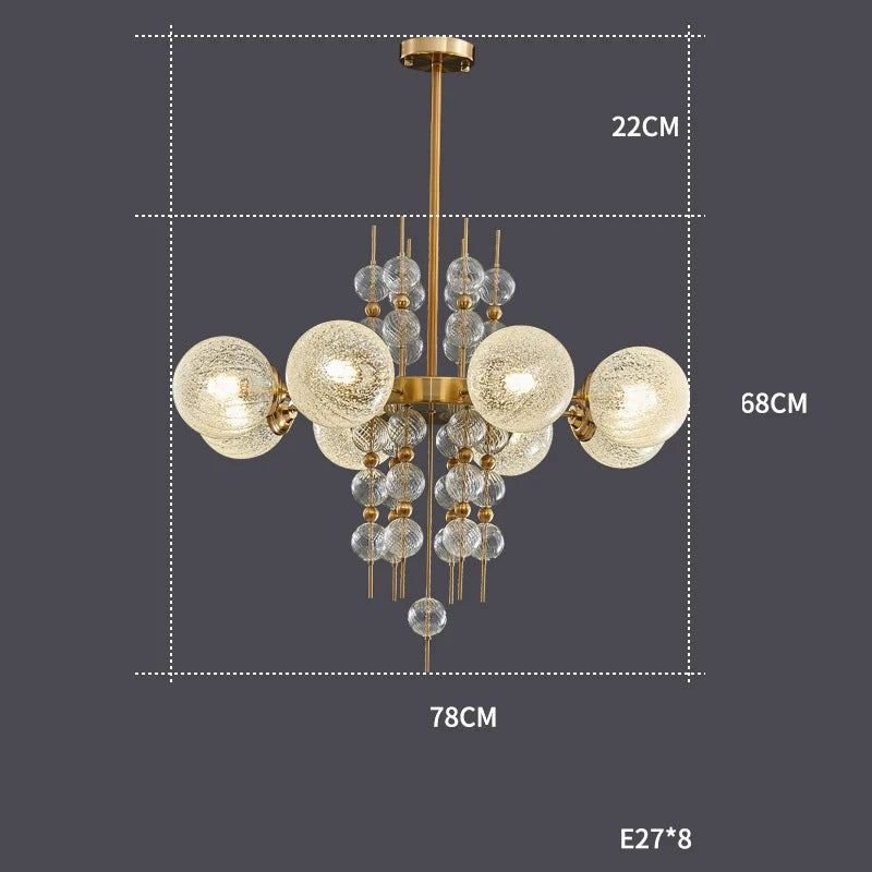 lustre classique à bulles en chrome doré tendance 2024 pour éclairage moderne - vue 8 sur 9