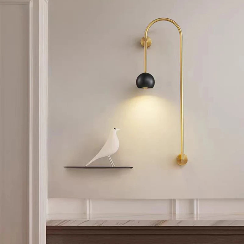 applique murale minimaliste en cuivre et laiton - vue 3 sur 8