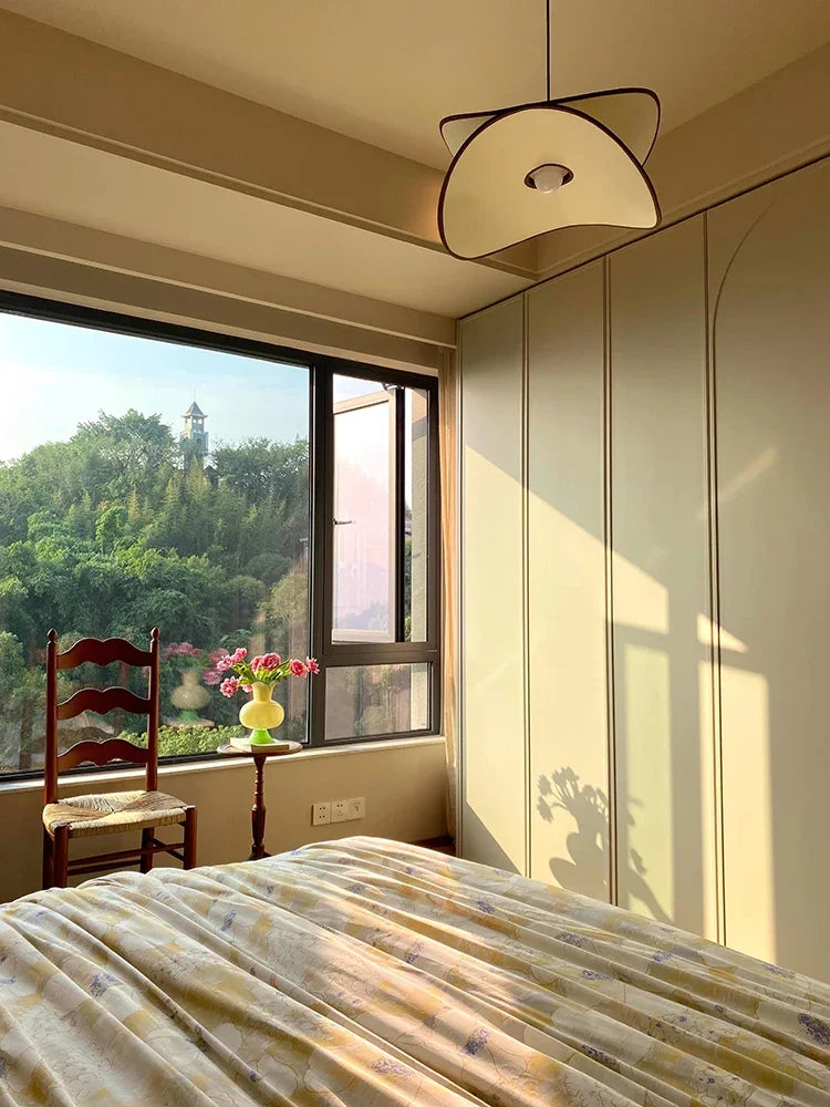 lustre wabi sabi en tissu pour décoration intérieure design moderne - vue 5 sur 9