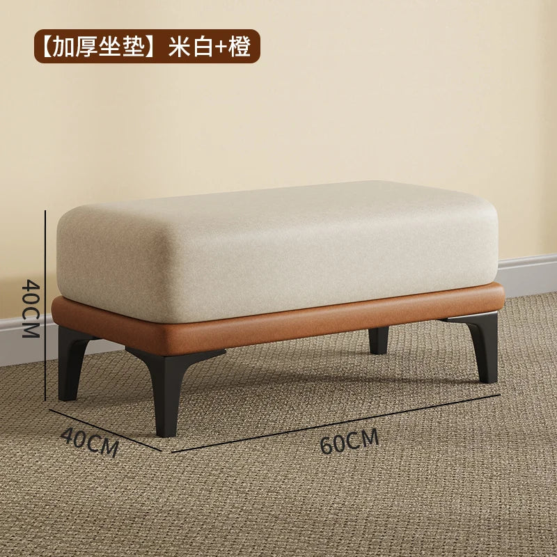 tabouret en velours moderne nordique pouf unique et peu encombrant - vue 10 sur 24