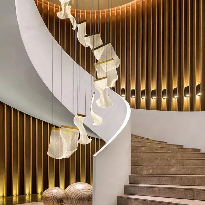 Nordic Modern Luxury Attic Chandelier Living Room Dining Room Dining Table Chandelier Hotel Lobby Staircase Hanging Chandelier - vue 4 sur 12