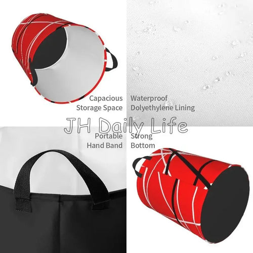 panier à linge circulaire étanche grand rangement pliable pour vêtements - vue 4 sur 8