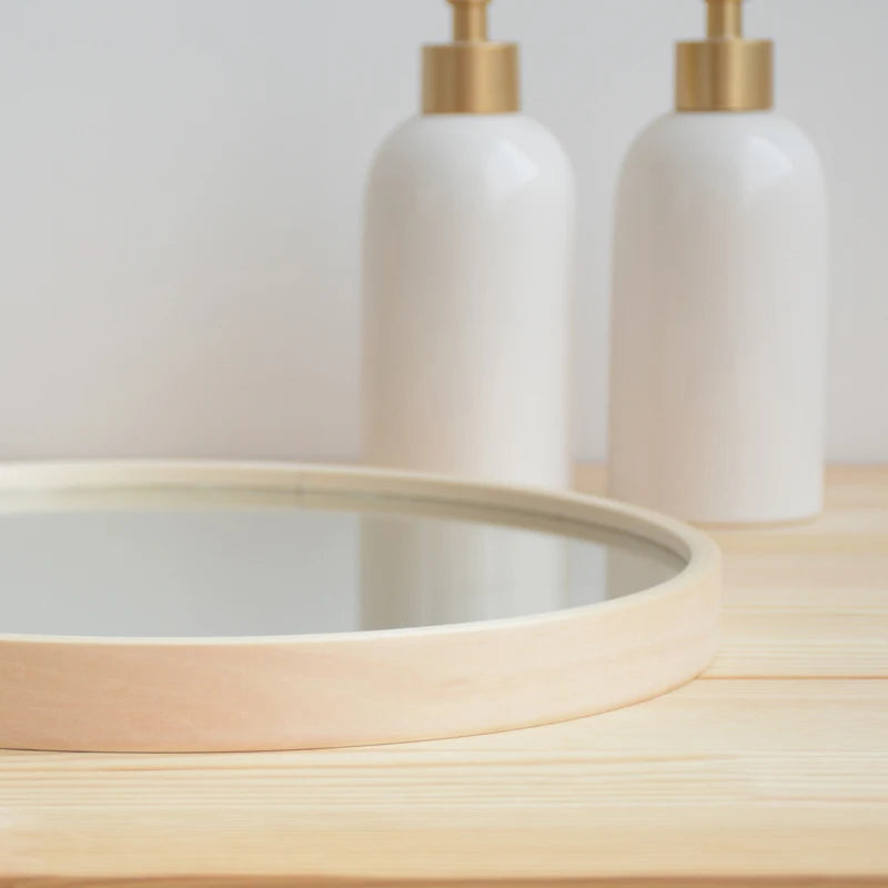 miroirs décoratifs ronds en bois nordique pour intérieur - vue 5 sur 8