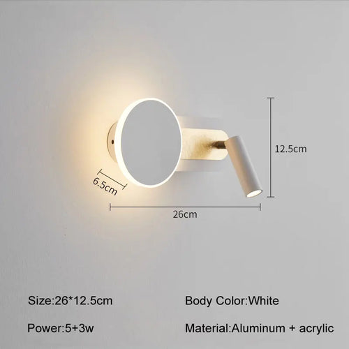 Applique murale led moderne pour hôtel avec interrupteur - vue 9 sur 8