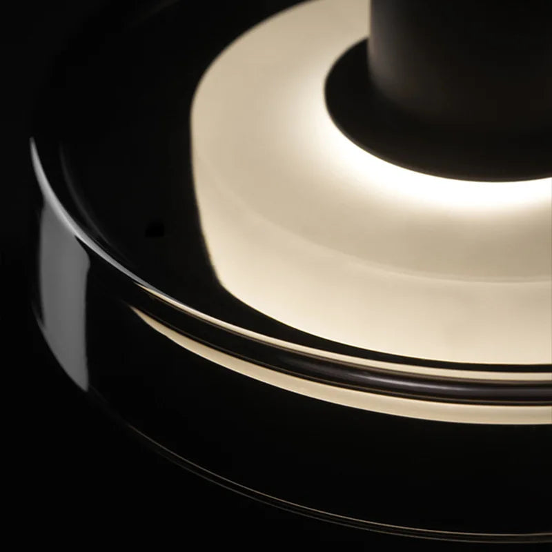 suspension ronde en verre design moderne fil réglable 3000k - vue 5 sur 7