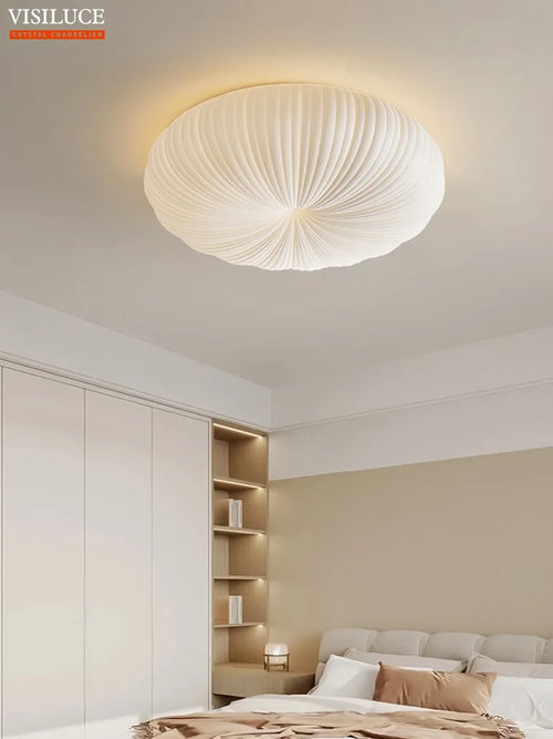 plafonnier led moderne abat jour citrouille luminaire à intensité variable - vue 3 sur 7