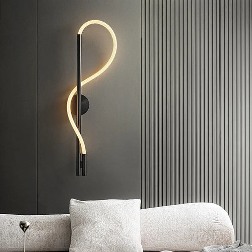 applique murale led tube acrylique 	 style acier inoxydable - vue 2 sur 9