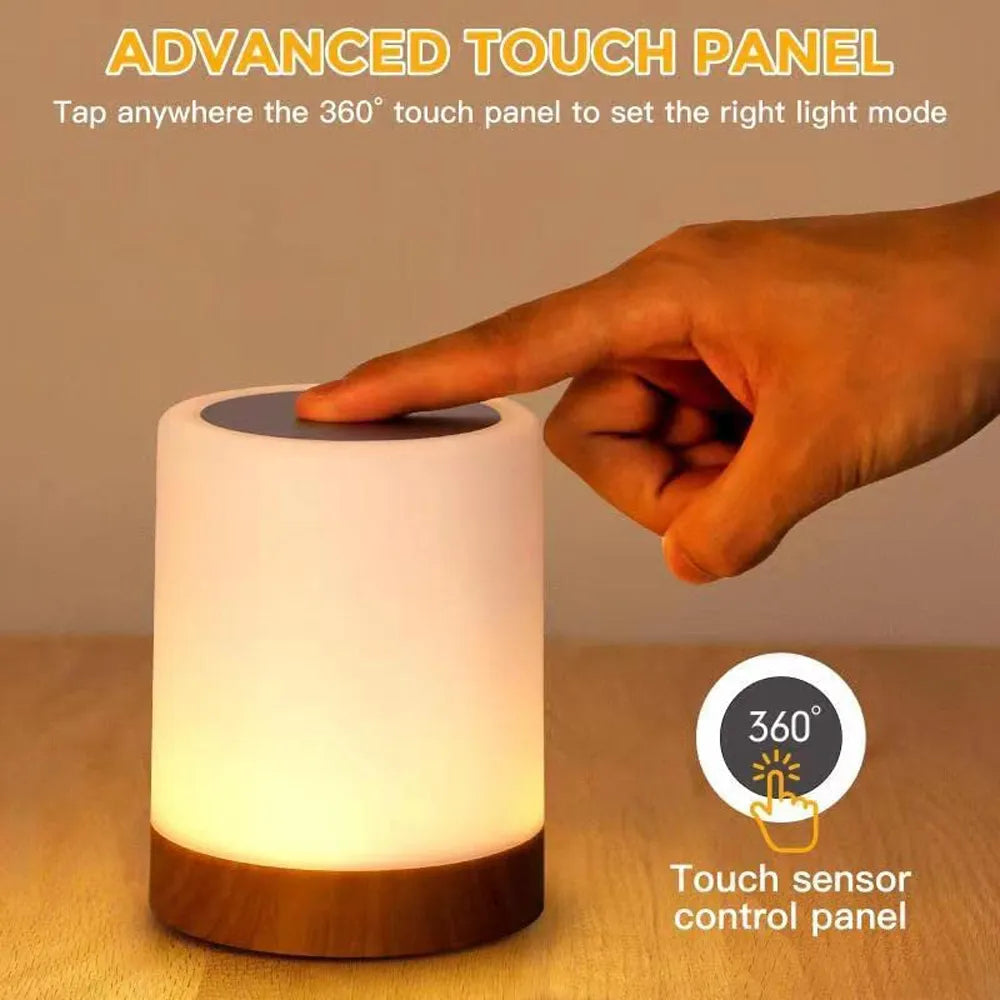 Lampe tactile LED lampe de table lampe de chevet lampe de table RVB lampe de chambre avec capteur tactile lampe de bureau portable lumière RVB pour cadeaux pour enfants - vue 3 sur 10