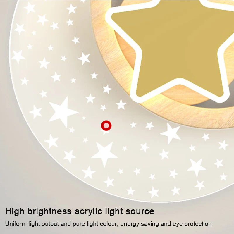 Applique murale led nordique étoile lune décoration intérieure - vue 6 sur 10